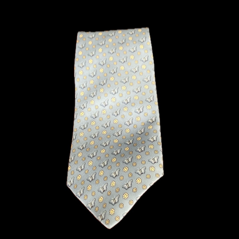 Vineyard Vines Men's Tie Butterfly/Flower Blue Silk USA 3.5" (W) 59" (L)